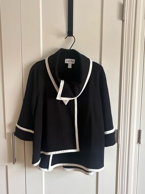 Joseph Ribkoff Black Jacket with White Trim